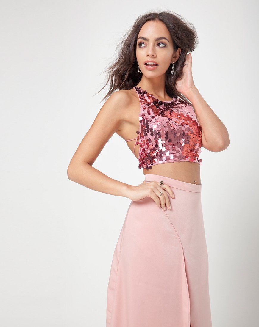 Afbeelding van Melanta Maxi Prom Rok in Satijn Blush