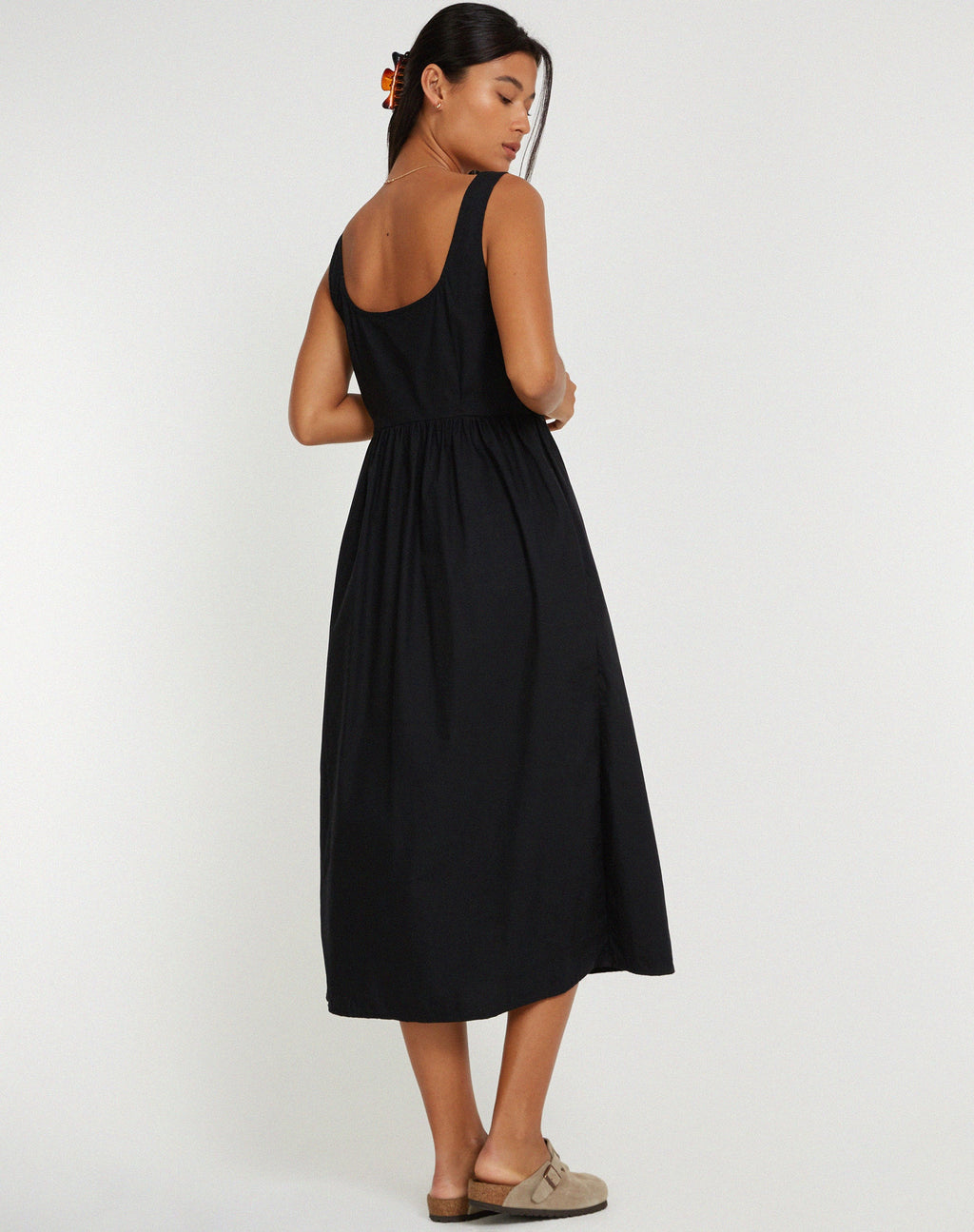 Melrose Midi Dress in Zwart