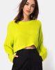 Afbeelding van Melvie Cropped Sweater in Lime