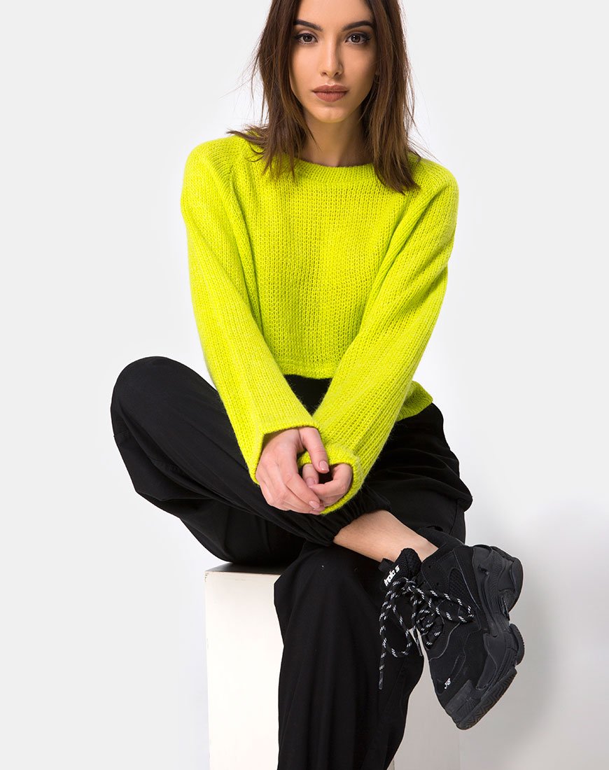 Afbeelding van Melvie Cropped Sweater in Lime