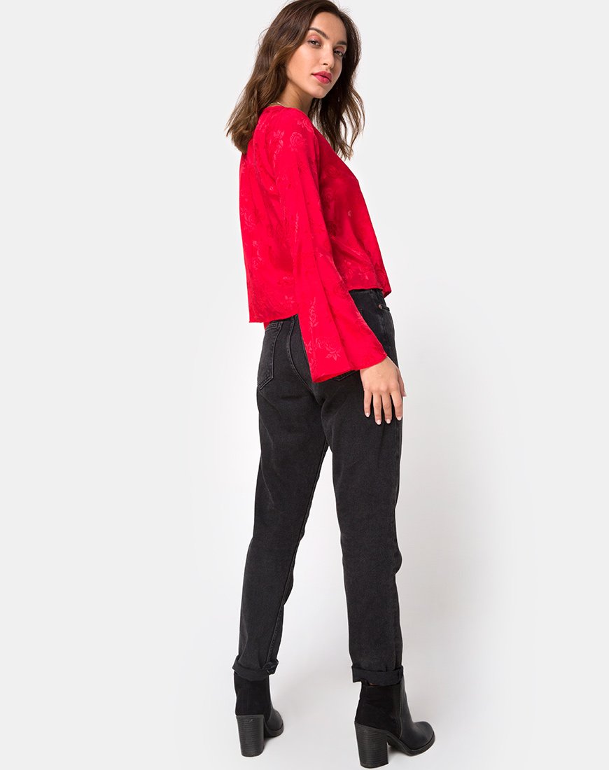 Afbeelding van Merida Blouse in Satijn Rood