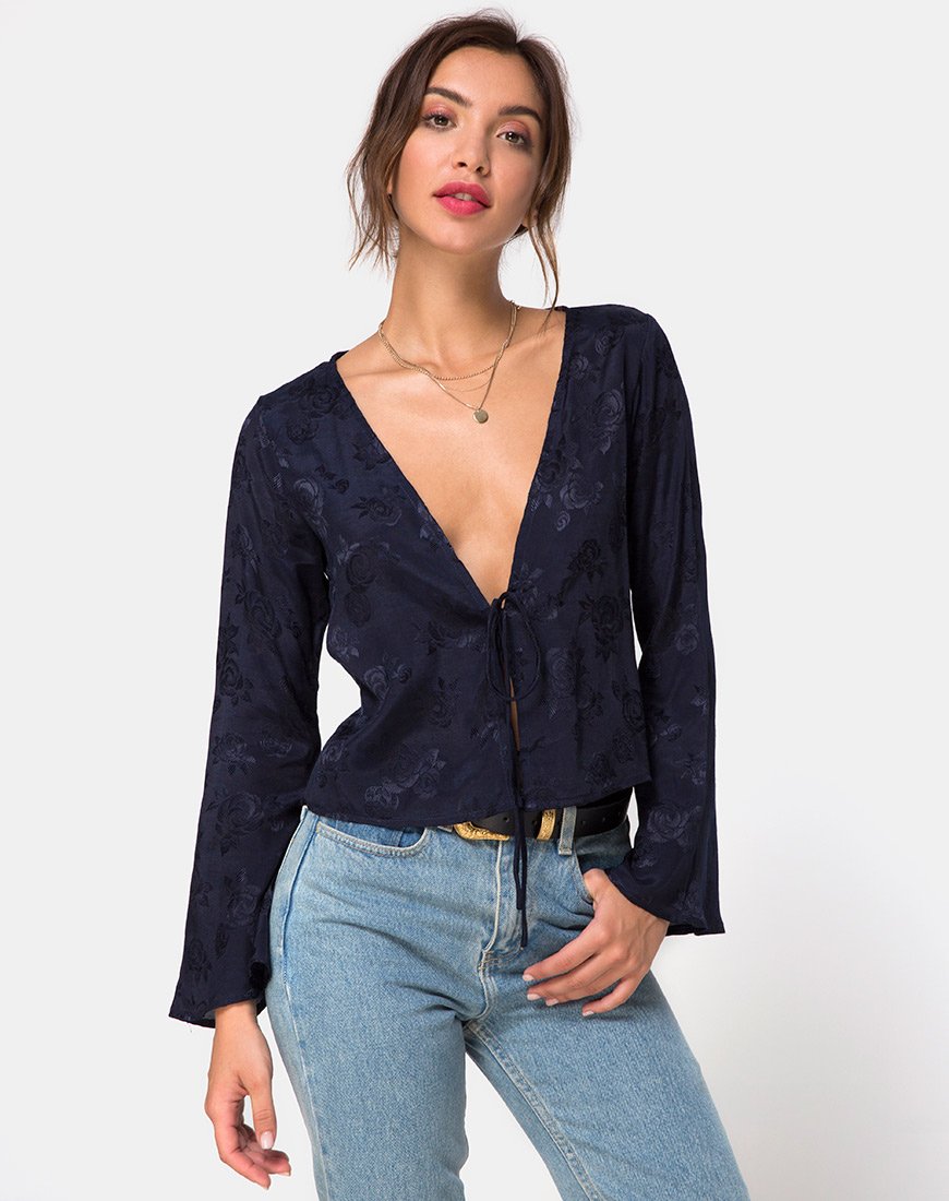 Merida Blouse in Satijn Roos Marine