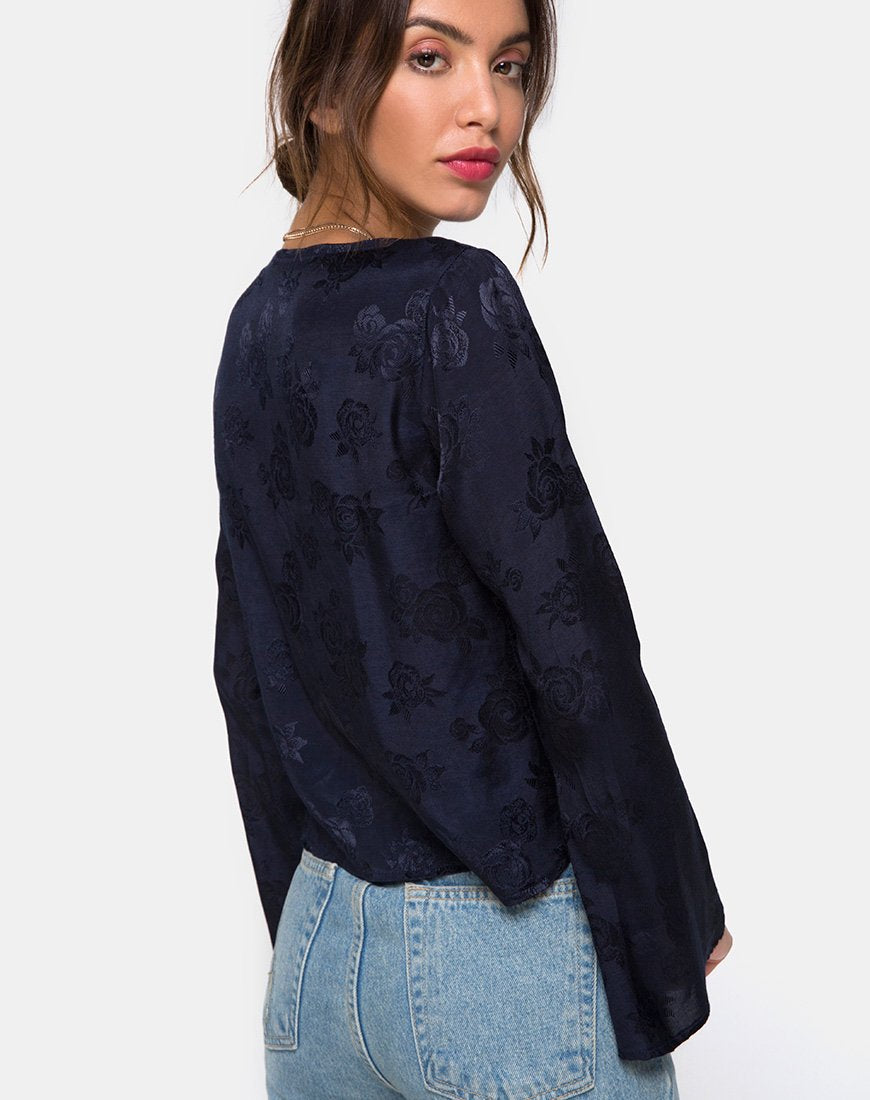 Merida Blouse in Satijn Roos Marine
