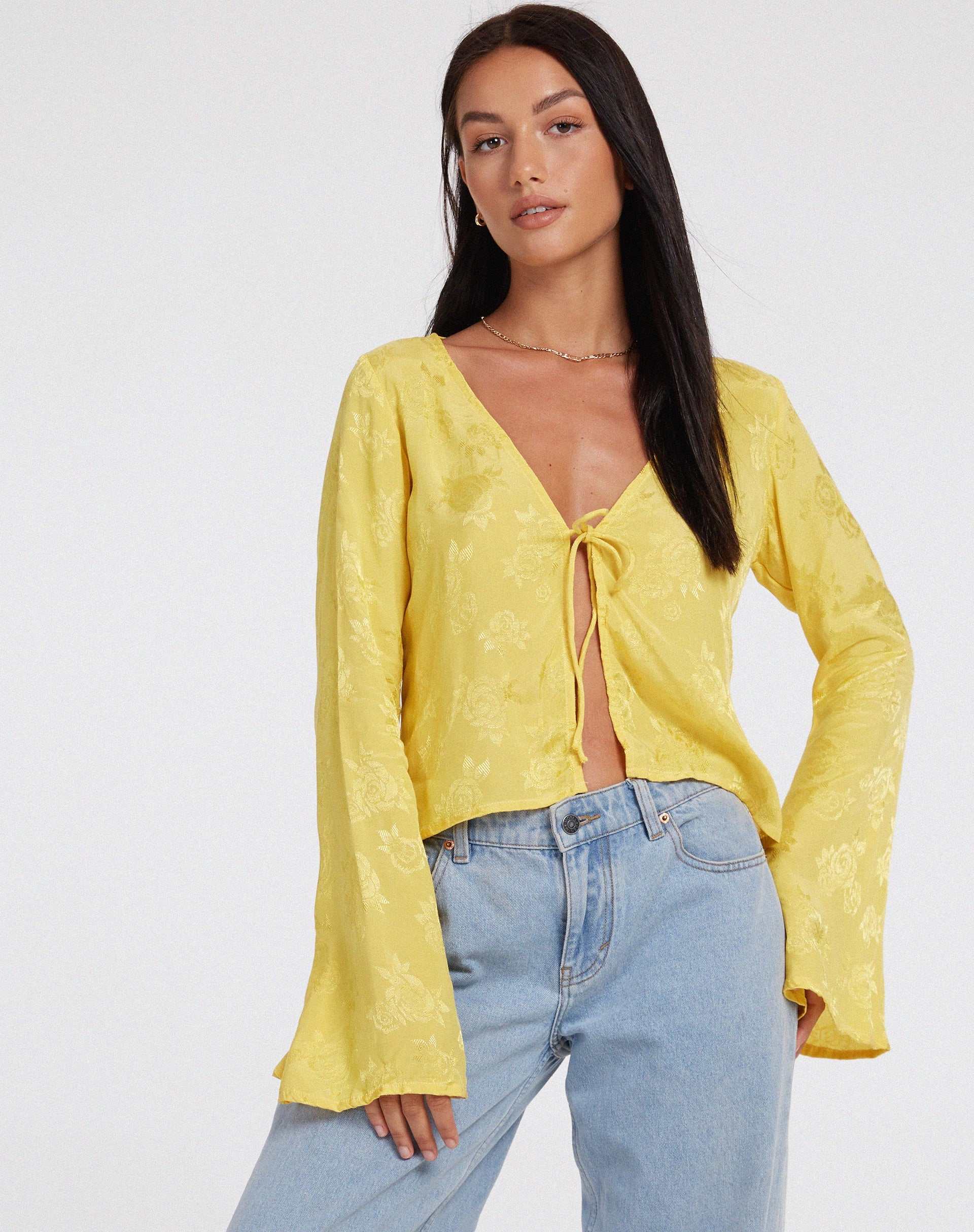 Afbeelding van Merida Top in Satin Rose Sunshine Yellow