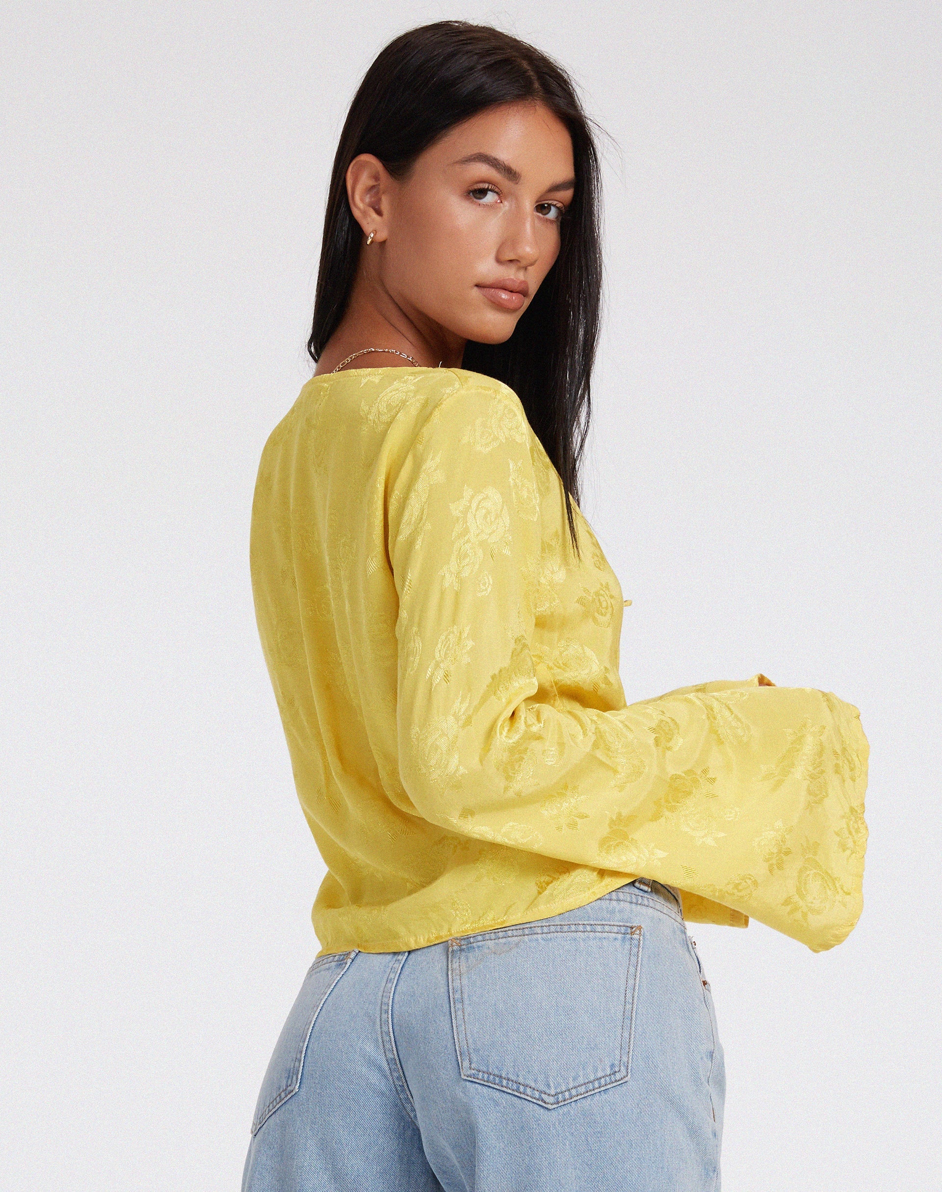 Afbeelding van Merida Top in Satin Rose Sunshine Yellow