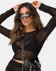 Afbeelding van Bonnie Crop Top in Zwart Net