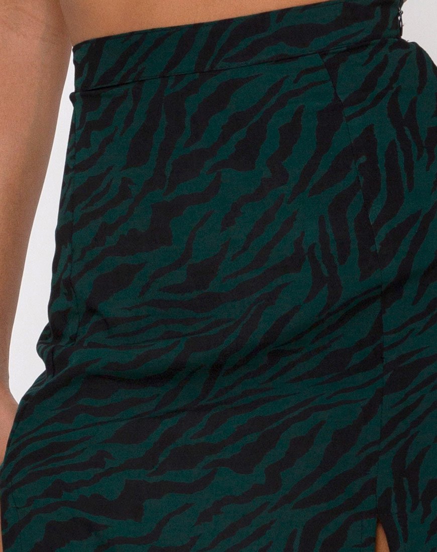 Afbeelding van Mica Maxi Rok in 90s Zebra Bosgroen