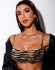 Afbeelding van Micro Crop Top in Zips Zebra Bruin