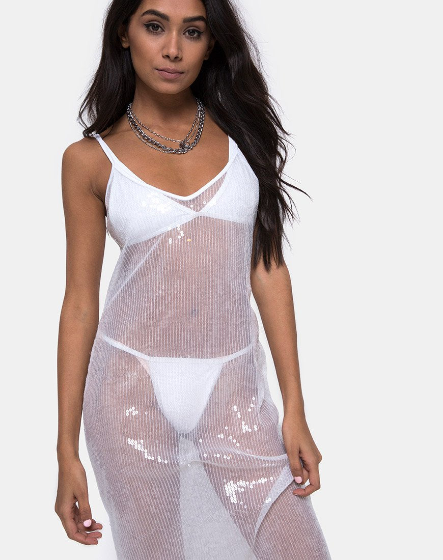 Afbeelding van Midnight Sheer Dress in Clear Sequin