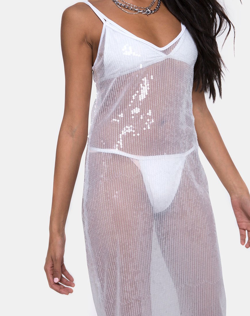 Afbeelding van Midnight Sheer Dress in Clear Sequin
