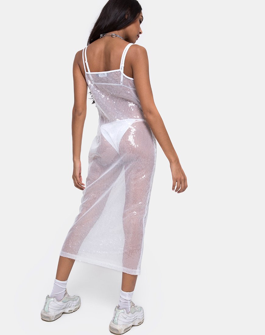 Midnight Sheer Dress in Helder Pailletten