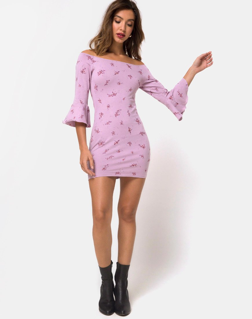 Afbeelding van Migare Bodycon Dress in Forget Me Not Lilac