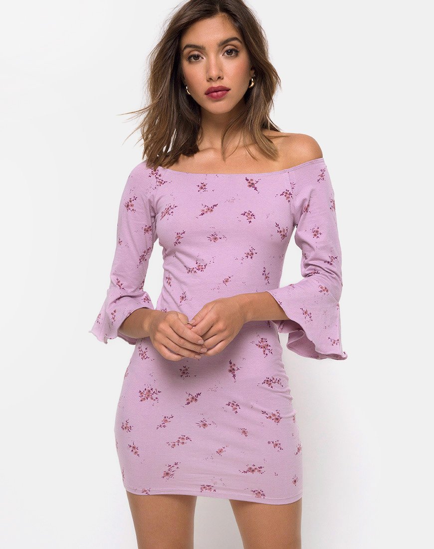 Afbeelding van Migare Bodycon Dress in Forget Me Not Lilac