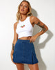 Afbeelding van Milana Kilt Rok in Denim Blauw