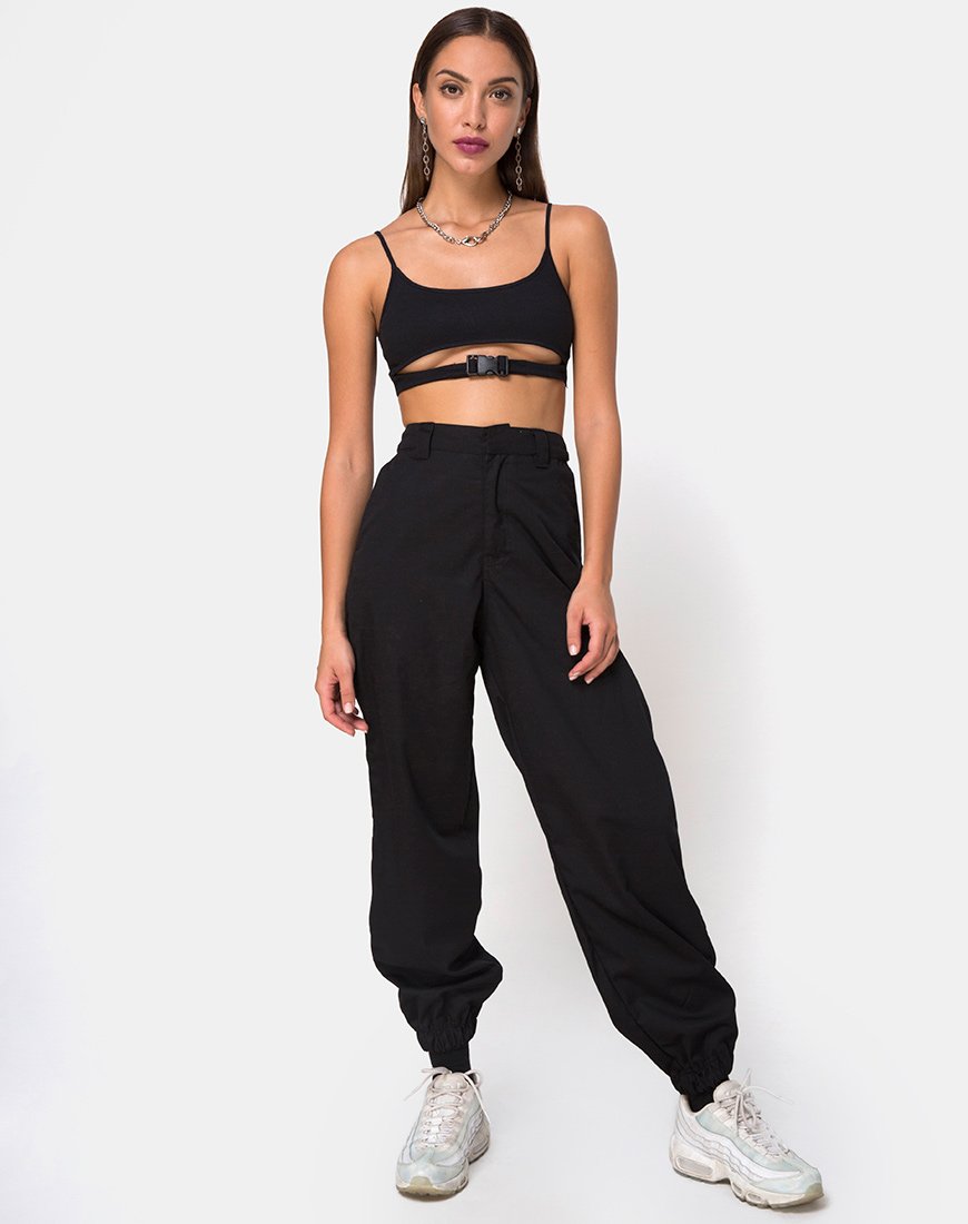 Afbeelding van Milipe Crop Top in Zwart Gespen
