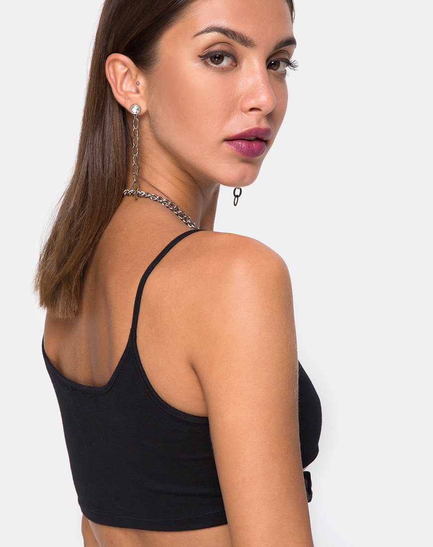 Afbeelding van Milipe Crop Top in Zwart Gespen