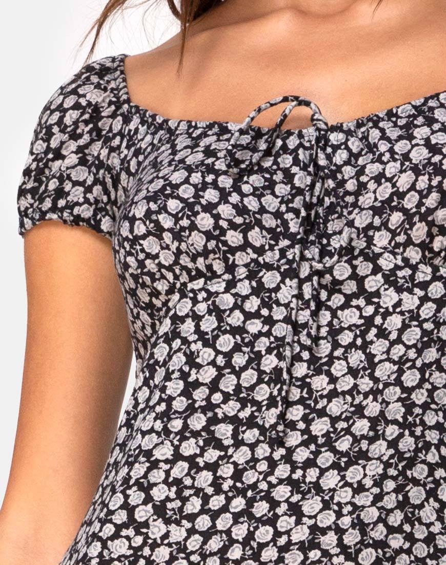 Afbeelding van Milla Jurk in Ditsy Rose Zwart