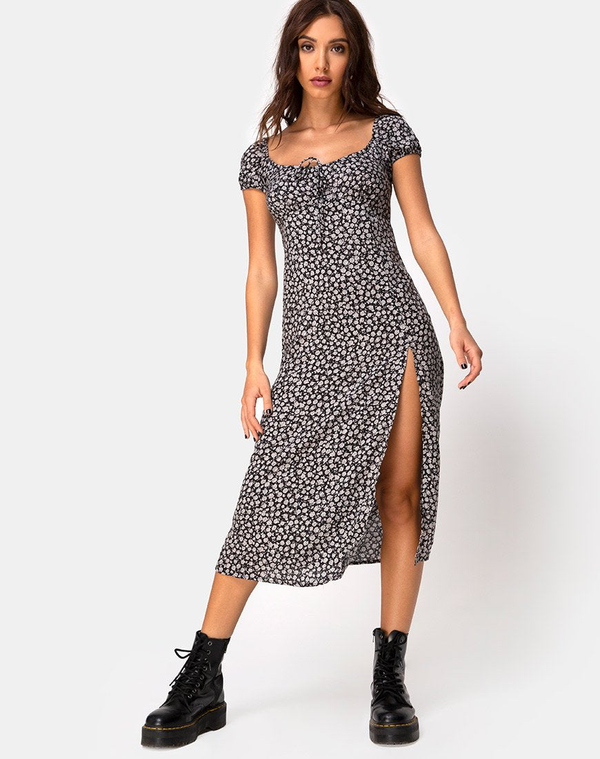 Afbeelding van Milla Jurk in Ditsy Rose Zwart