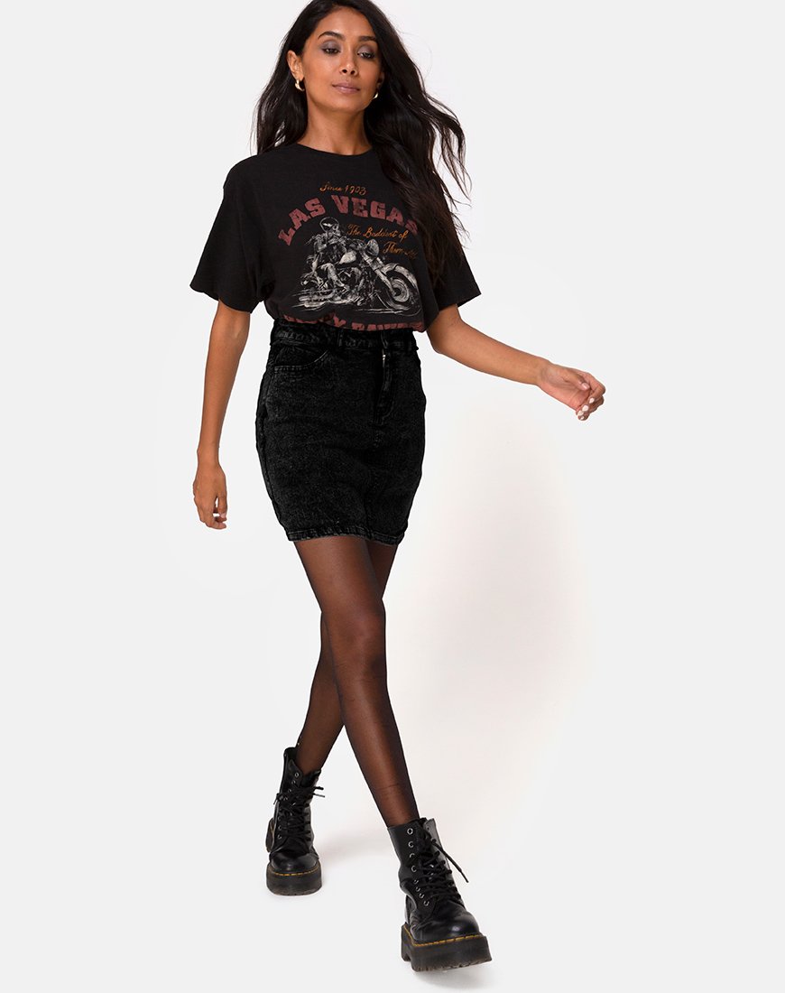 Afbeelding van Mini Broomy Rok in Black Stone Wash