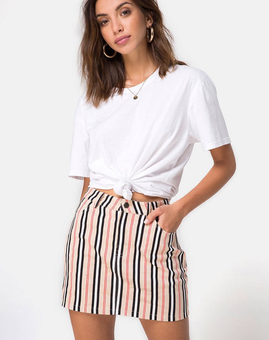 Mini Broomy Rok in Klassieke Streep Verticaal
