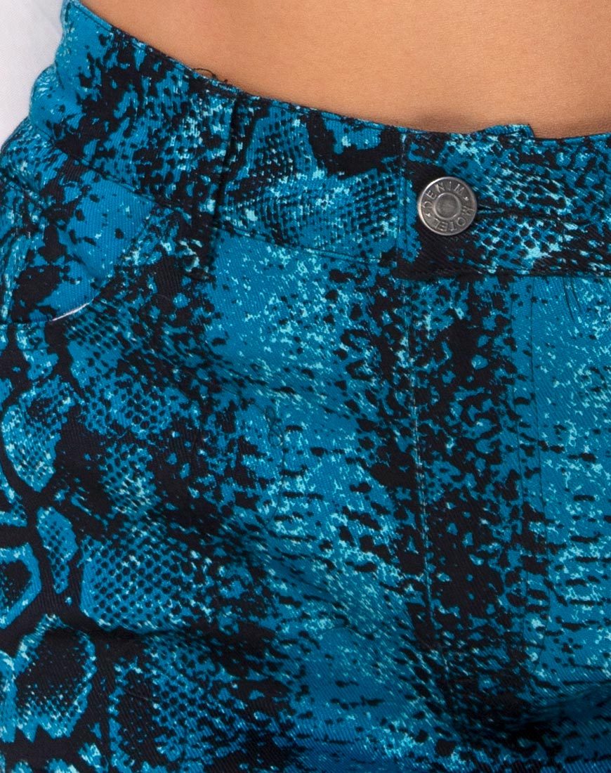 Afbeelding van Mini Broomy Rok in Slangenblauw