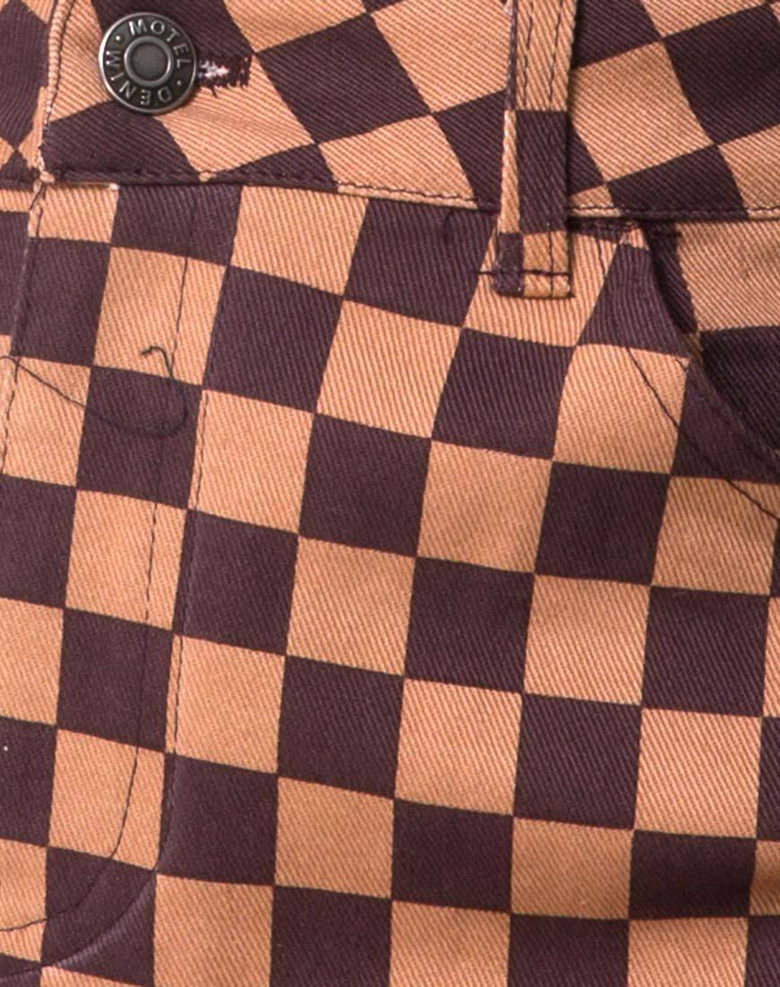 Afbeelding van Mini broomerrok in Checkerboard Tan