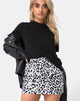 Afbeelding van Mini Broomy Rok in Mono Animal Grijs en Wit