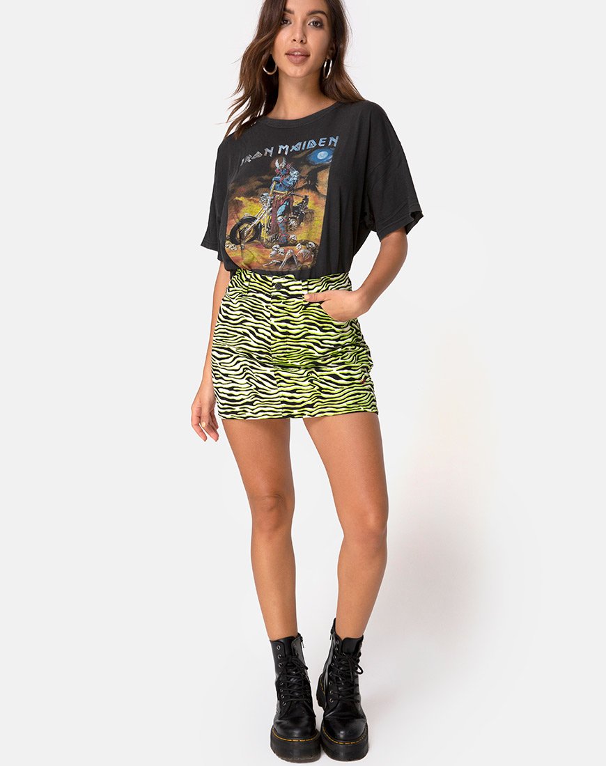 Afbeelding van Mini Broomy Rok in Zebra Fluogroen