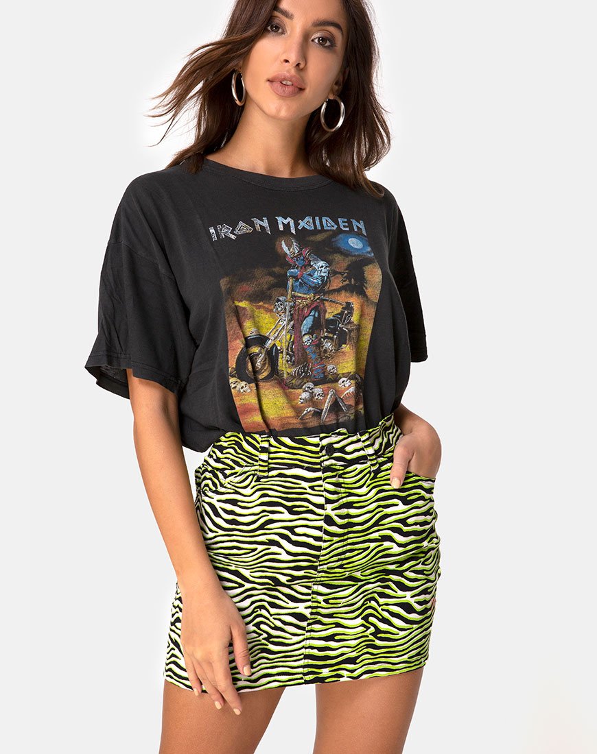 Afbeelding van Mini Broomy Rok in Zebra Fluogroen