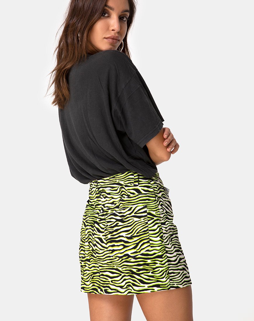 Mini bezemrokje in zebra fluogroen