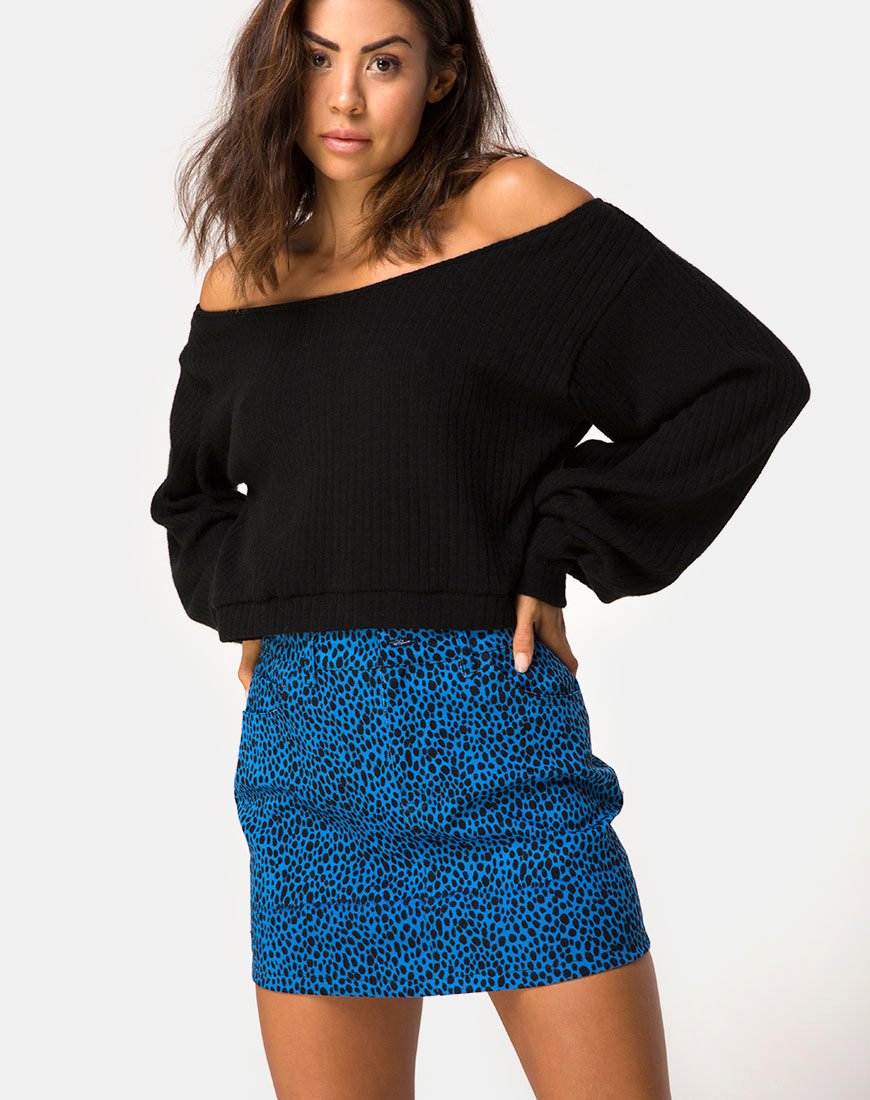 Mini bezemrokje in Wild Cat blauw