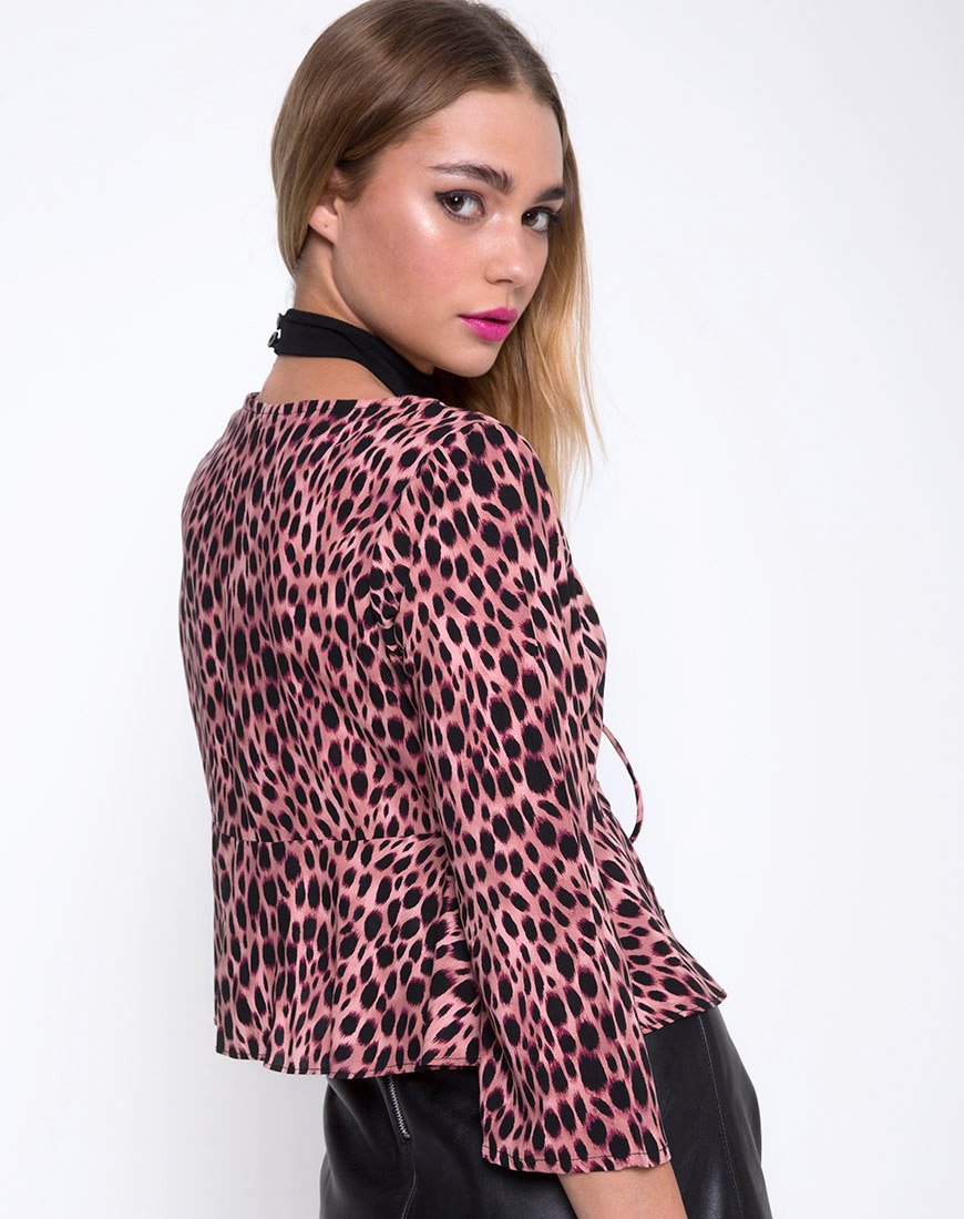 Afbeelding van Miperi Top in Roze Cheetah