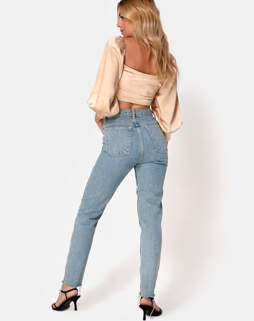 Afbeelding van Mirae Crop Top in Satijn Goud