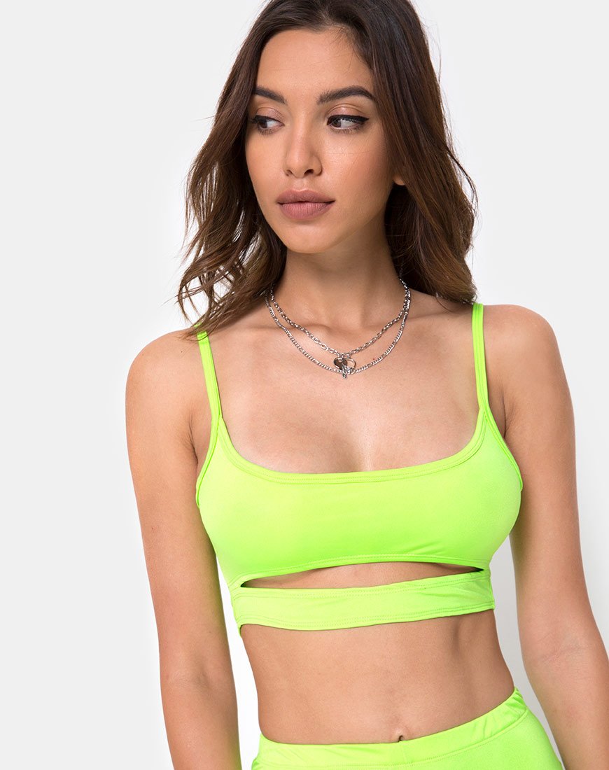 Misho Crop Top in Fluogroen