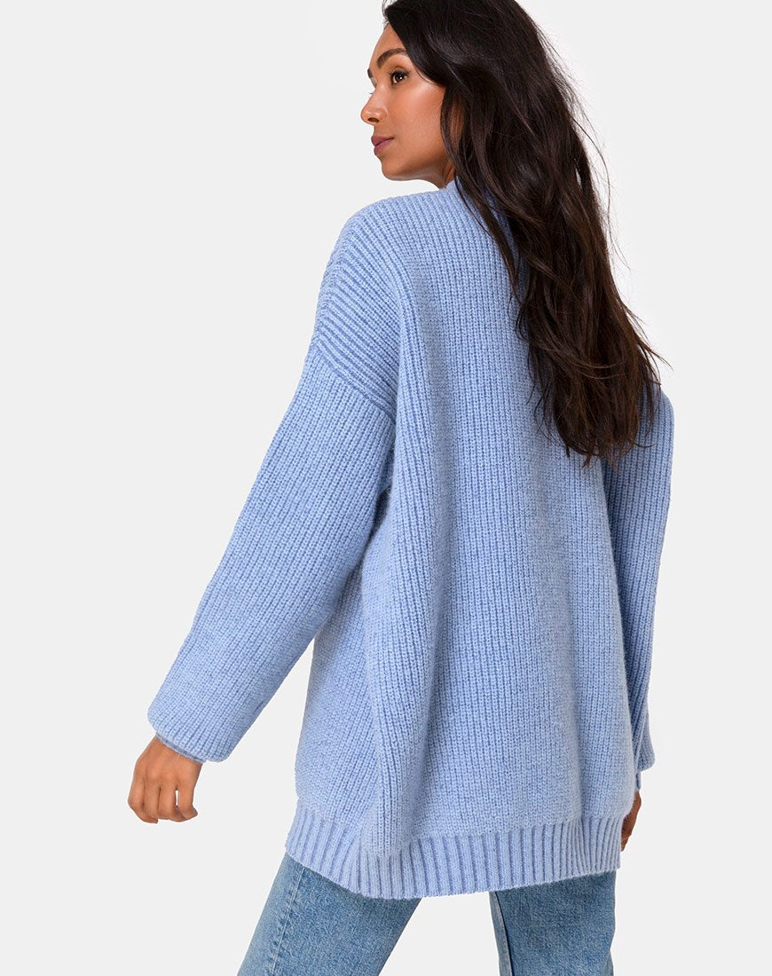 Mody Trui in Blauw Rib