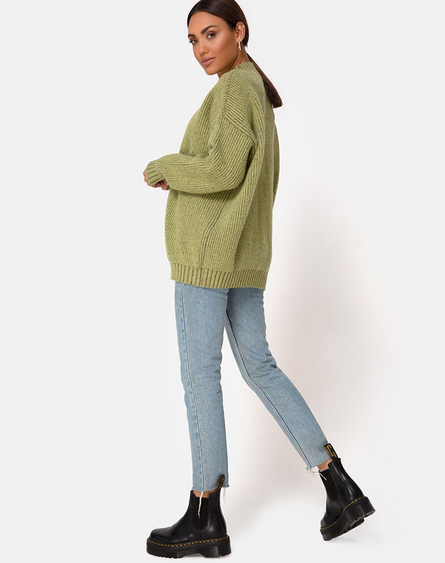 Afbeelding van Mody Trui in Groen Rib