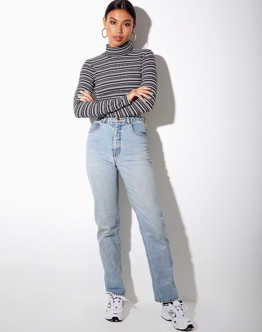 Afbeelding van Moeena Crop Top in Zwart Grijs en Wit