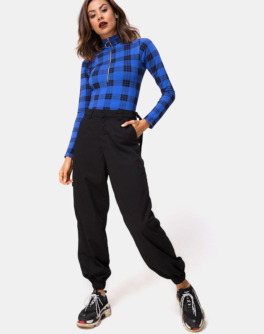 Afbeelding van Molaka Highneck Bodice in Tartan Blue