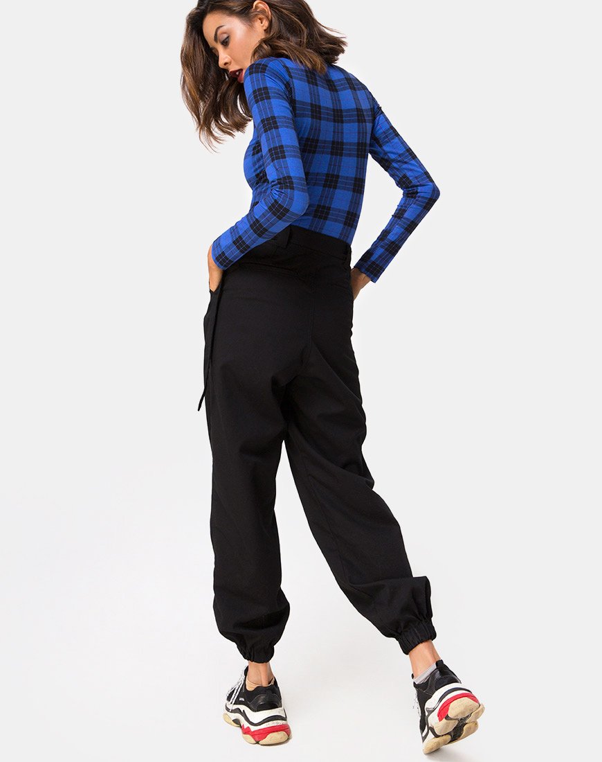 Afbeelding van Molaka Highneck Bodice in Tartan Blue