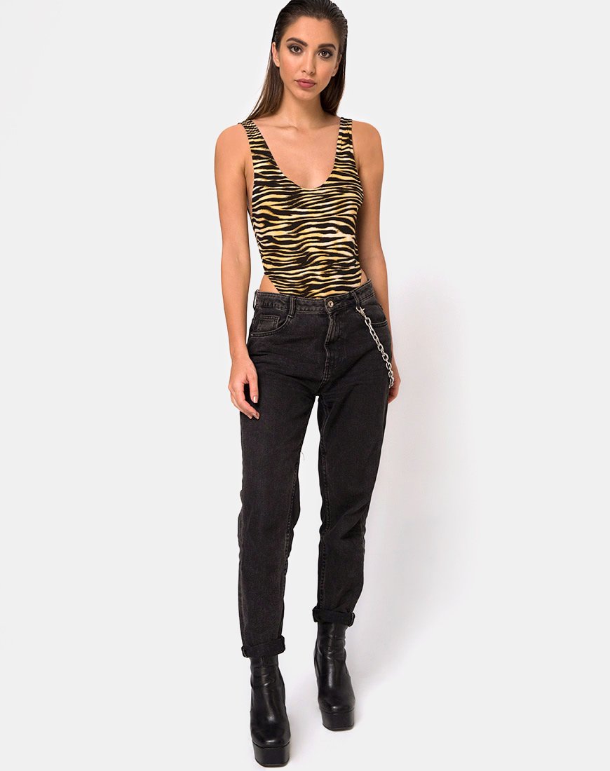 Afbeelding van Molemo Plunge Bodice in Zips Zebra Bruin