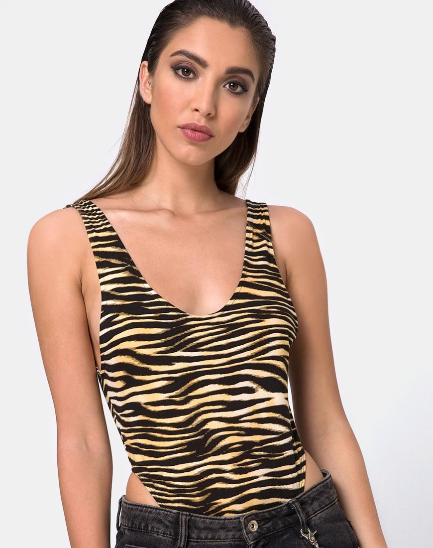Molemo Plunge Bodice in Zip's Zebra Bruin