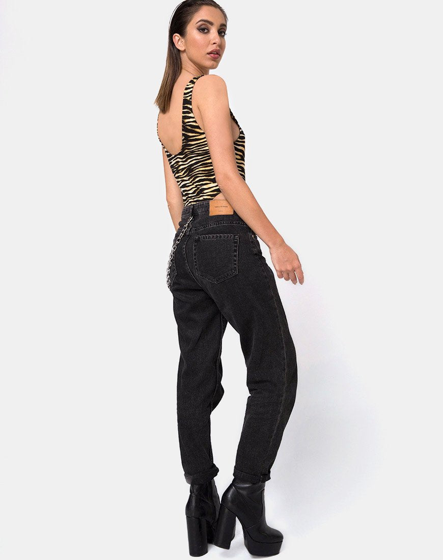 Afbeelding van Molemo Plunge Bodice in Zips Zebra Bruin