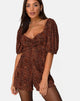 Afbeelding van Monali Playsuit in Crinkle Ditsy Leopard Orange