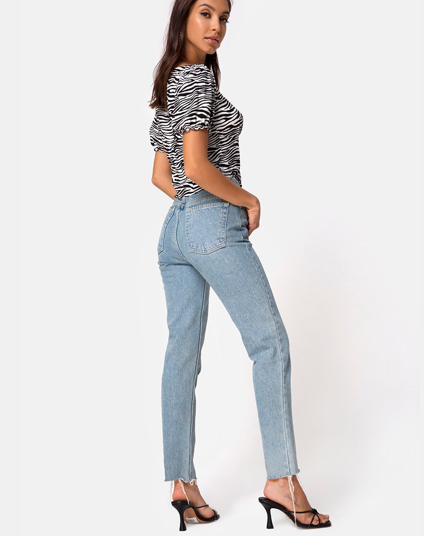 Afbeelding van Monda Crop Top in Klassiek Zebra