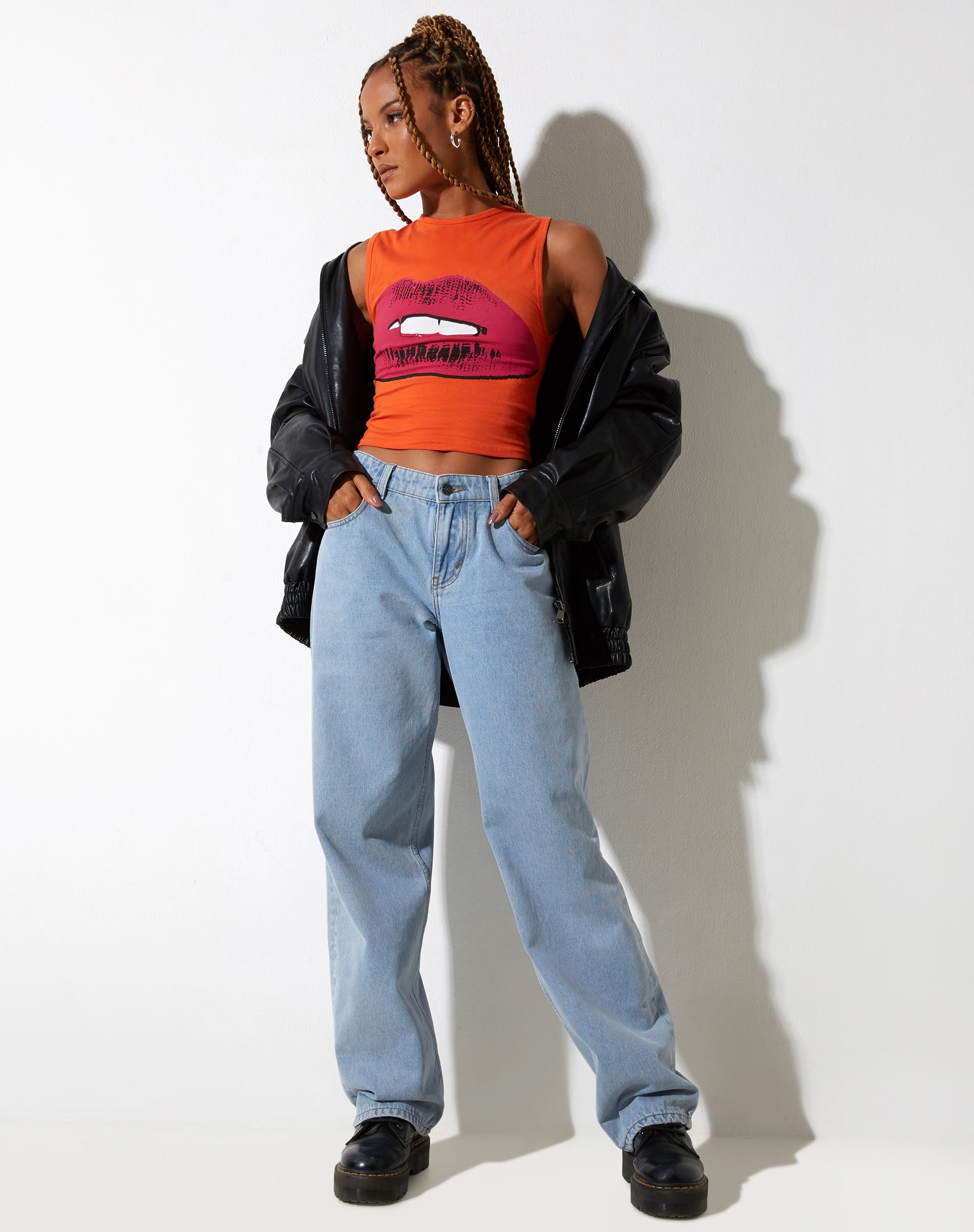 Afbeelding van Monlo Crop Top in Aperol Spritz Orange Lips