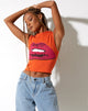 Afbeelding van Monlo Crop Top in Aperol Spritz Orange Lips
