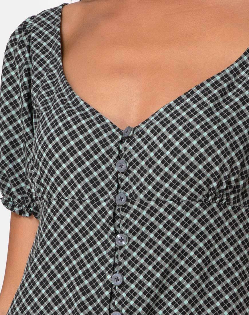 Afbeelding van Montero Mini Dress in Check it Out Green