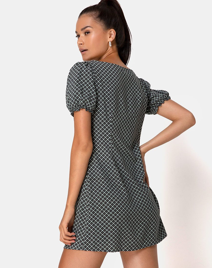 Montero Mini Jurk in Check it Out Groen