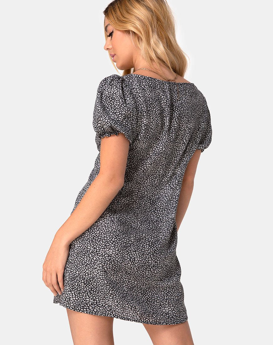 Montero Jurk in Ditsy Luipaard Grijs
