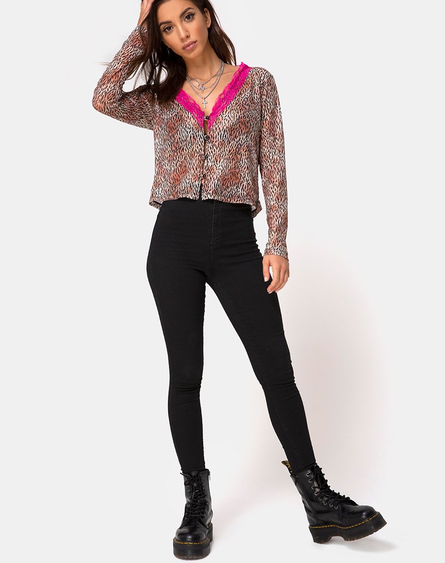 Afbeelding van Moqui Top Mini Tijger Mesh met Violet Kant
